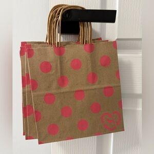 Brown Paper Bags with Pink Polka Dots